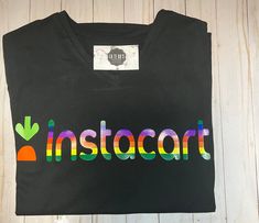Instacart Crewneck Long Sleeve T-Shirt Rainbow