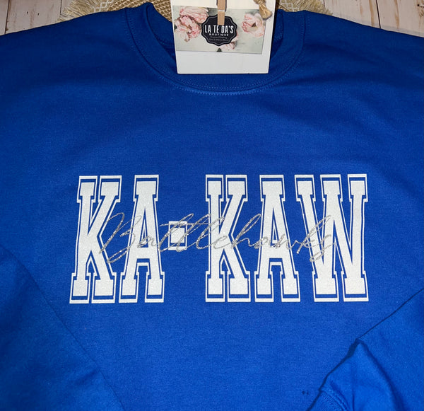Battlehawks Ka-Kaw Glitter Crewneck Sweatshirt